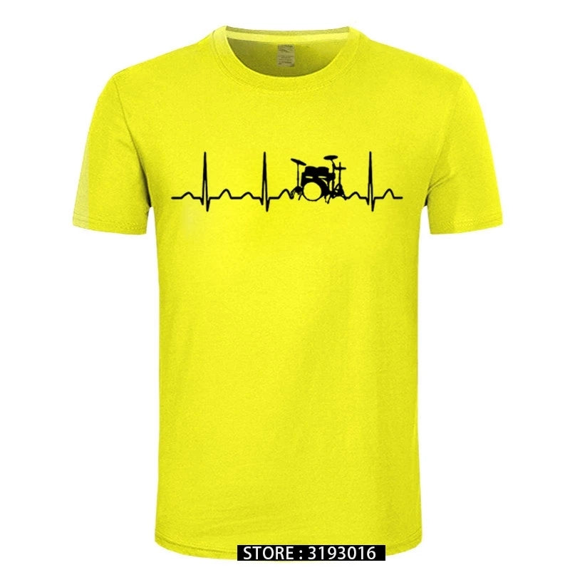 3D Printed Drummer Heartbeat T-Shirt for Men - Casual Japanese Fashion Tee for Christmas
