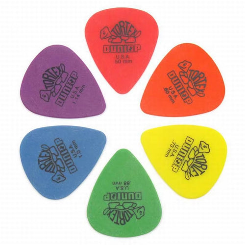 10-Piece Dunlop Guitar Pick Set for Electric and Acoustic Guitars - Assorted Thickness Options