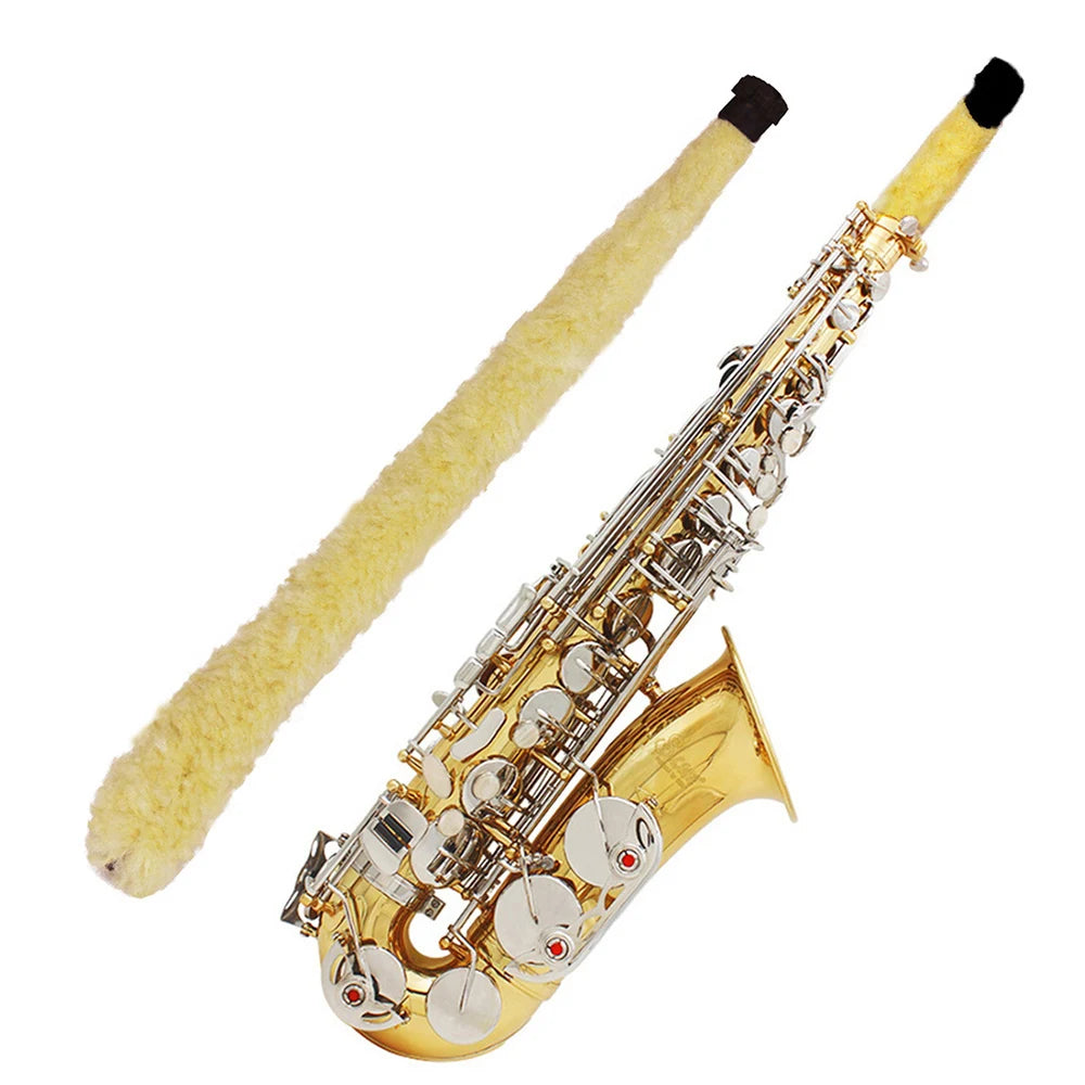 Premium Cotton Cleaning Brush and Pad Saver for Alto, Tenor, and Soprano Saxophones - Essential Woodwind Instrument Accessory